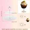 Unique Bargains 2 Tier Dessert Cupcake Stand Round Cup Cake Holder Tower White Silver Tone - 2 of 4