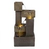 Alpine Corporation 19" Multi-tier Cascading Tabletop Fountain: Electric Polyresin Decor with LED Lights - 3 of 4
