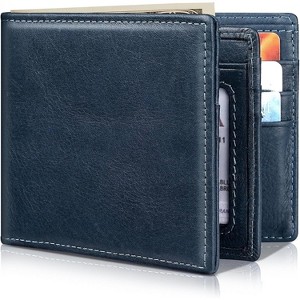 Paaaawaters Mens Wallet Genuine Leather Bifold RFID Blocking Wallet for Men - 1 of 4