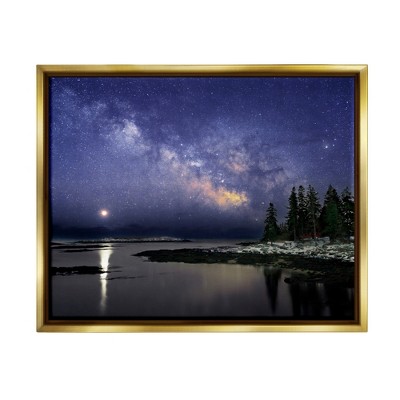 Stupell Industries Galaxy Stars Over Coastal Winter NightFloater Canvas Wall Art