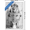 Trends International Reinders: Toilet Humor - Lion Toilet Framed Wall Poster Prints White Framed Version 22.375" x 34" - 3 of 4