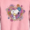 Boys' - Peanuts - Hug Heart Flower Graphic Long Sleeve Fleece Sweatshirt - 2 of 4