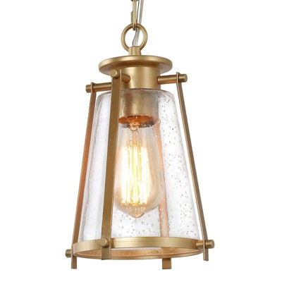LNC Pursuit 1-Lights 7.5“ Modern Mini Pendant  Lights, Matte Gold and Seeded Glass Shade