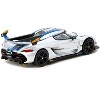 Koenigsegg Jesko Attack Silver Metallic with Blue Stripes "Global64" Series 1/64 Diecast Model by Tarmac Works - 3 of 4