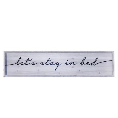 VIP Wood 63 in. Silver Lets Stay in Bed Sign