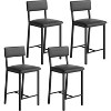 Bar Stools Set of 4, 25" Counter Height PU Leather Barstools with Backrest & Footrest, Tall Armless Bar Chairs for Dining Room - 3 of 4