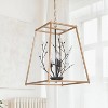 LNC Daenerys 3-Light 15" Modern Cage Small Crystal Chandelier, Gold and Black - 2 of 4