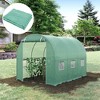 Outsunny Greenhouse Replacement Walk-in PE Hot House Cover with 12 Windows Roll-Up & Zipper Door - 2 of 4