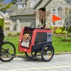 Aosom Dog Bike Trailer with Suspension System, Hitch for Medium Dogs, Dog Wagon & Dog Trailer for Bicycle with Storage Pocket - 3 of 4