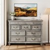 9 Drawers Dresser for Bedroom, Farmhouse Wood Chest of Drawers with Rustic Handle - 3 of 4