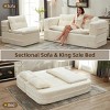 80" Wide Modern Sleeper Sofa with Convertible Chaise and Built-in Blanket for Living Room -3irtyhousy - 3 of 4