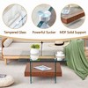 CAVINAS 31.4" Two-Tier Square Coffee Table,Table with Clear Glass Desktop,Walnut Texture Base,Tempered Glass Legs,Center Table for Living Room - 4 of 4
