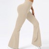BABYYER Women Ribbed Flare Leggings, High Waist Stretchy Yoga Pants, Lightweight Workout Fitness Trousers - 4 of 4