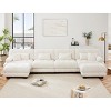 4-Seater Chenille Cloud Sectional Sofa,Modular Deep Seat Couch with 2 Ottomans, Comfy Sofa with Bolster Arms for Living Room-Tanpinhause - 2 of 4