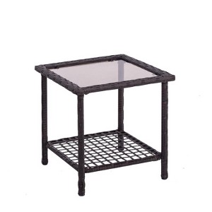 Living Accents Greenwich Brown Square Glass Side Table - 1 of 1