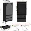 PAKASEPT Wave Armoire Wardrobe Closet with 2 Drawers & Hanging Rod, Freestanding Wooden Wardrobe - 2 of 4