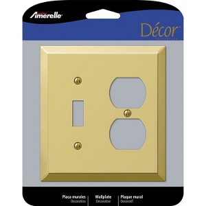 Amerelle Century Polished Brass Beige 2 gang Stamped Steel Duplex/Toggle Wall Plate 1 pk - 1 of 1