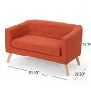 NicBex Upholstered Loveseat Sofa with Tufted Button Back Modern Comfy 2 Seater Couch with Wood Legs for Living Room,Bedroom,Orange - image 3 of 4