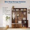Acekool 79in Hall Tree 5-in-1 Entryway Bench, Coat Rack with 4 Hooks, Storage Cabinets & Open Shelves, for Entryway or Living Room, Rustic White - 4 of 4