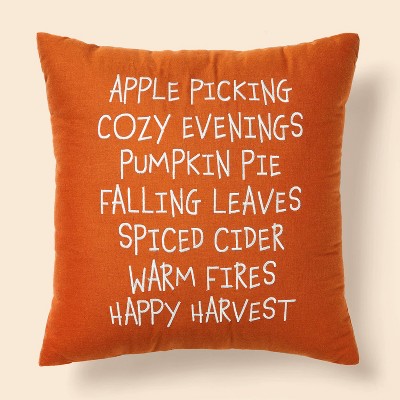 Fall Square Throw Pillow Orange/Almond - Spritz™