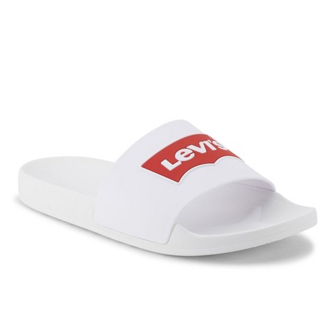 Levi s Mens Batwing Slide 2 Slip On Sandal Shoe White Size 13