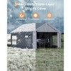 12x20 ft Carport with 200g PE Tarp, Roll-Up Doors & 4 Windows, Fits Trucks, Tractors, Boats, and SUVs - 3 of 4
