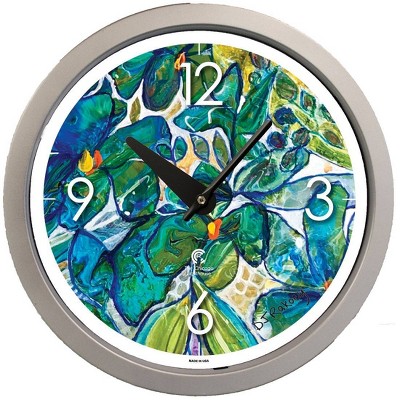 14.5" Artist Series Diane Rakocy Up Close Decorative Clock Silver - The Chicago Lighthouse