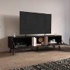 VYNXARIA TV Stand, 2 Doors, 1 Shelf, Black / Natural Oak - 2 of 4