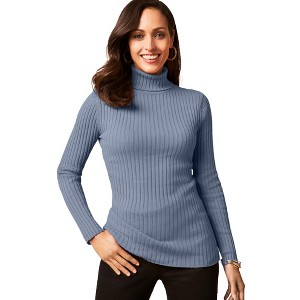 Jessica London Ribbed Cotton Turtleneck Sweater - 1 of 4