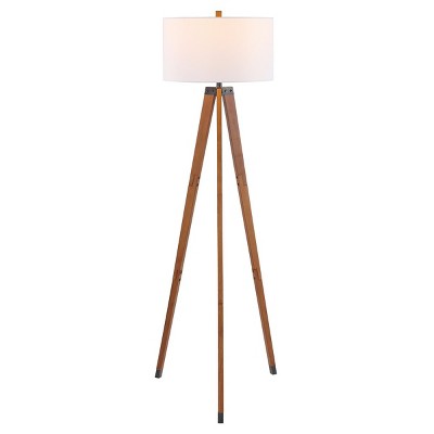 Cameo 62" Black and Walnut Tripod Floor Lamp