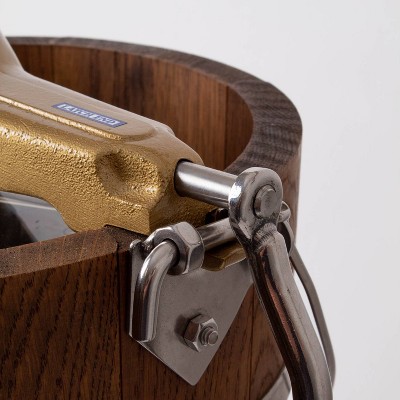 Hand Crank Oak and Stainless Steel Ice Cream Maker, 8 Quart