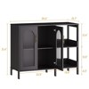 Coolmee Sideboard Buffet Cabinet, Modern Glass Arch Storage Cabinet with Adjustable Shelves, 39.4 inch Multi-Functional Organize Furniture - 2 of 4