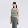 Women's Rib-Knit Draped Tank Top - Wild Fable™ Sage Green - 4 of 4