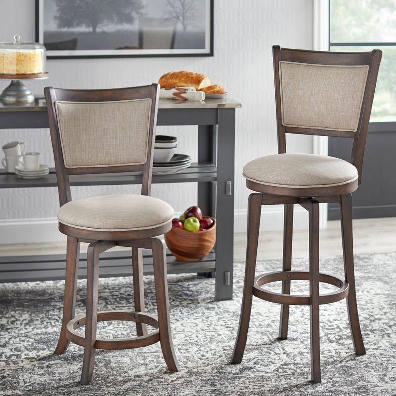 French Country Swivel Counter Height Barstool - Buylateral, 3 of 8