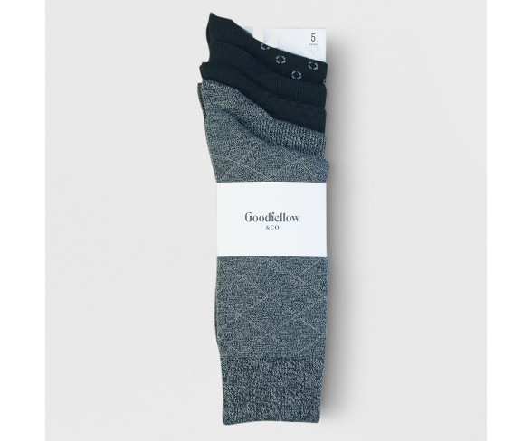 Buy Men's Textured Dress Socks 5pk - Goodfellow & Co™ Gray/Black 10-13  Online at desertcartOMAN