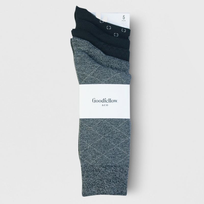 Men's Textured Dress Socks 5pk - Goodfellow & Co™ 7-12, 3 of 5