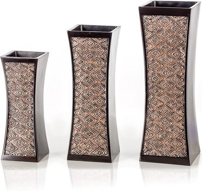 Compact Brown Plastic Decorative Table Set