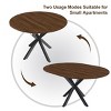 Modern Round Extendable Dining Table for 6, Retractable Solid Wood Veneer Table with Carbon Steel Base for Kitchen or Dining Room-Tanpinhause - 2 of 4