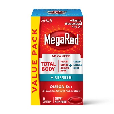 Megared Advanced Total Body Refresh Omega 3 Fish Oil 500mg Tablets - 65ct