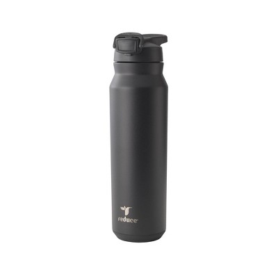Reduce 32oz Hydrate Pro Vacuum Insulated Stainless Steel Water Bottle Black: Straw Flip-Top Lid