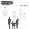 PartyWoo Balloons Clear Transparent Bubble 18 12 10 5 Inch 140 pcs - 2 of 4