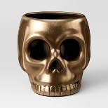 Large Skull Halloween Candle Holder Gold - Threshold™