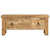 vidaXL Coffee Table Brown Solid Mango Wood 35.4 x 17.7 x 13.8 in - 2 of 4