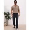 INSPIRE CHIC Men's Henley Short Sleeve Button Down Jacquard Texture Knitted T-Shirts - 2 of 4