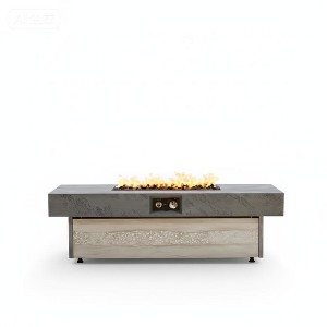 Outdoor Firepit Table, 50000 BTU Propane Fire Pits Table for Patio Set, two height options,48 x 24 Inch Rectangle Fire Pit Table With PVC Cover,Gray - 1 of 4