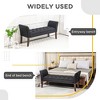 Upholstered Bedroom Entryway Bench with Button Tufted Design, End of Bed Bench with Arms and Solid Wood Legs - 4 of 4