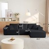 GDFStudio Alaric 103.54" Modern 3-Seater L-Shaped Chenille Upholstered Sectional Sofa with 5 Pillows - 3 of 4
