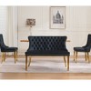 Okak Modern Velvet Upholstered Tufted Chair Dining Bench with Metal Legs,Leisure Reception Chair for Living Rooms,Dining Seating - 4 of 4