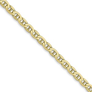 Black Bow Jewelry 10k Yellow Gold 3mm Solid Concave Anchor Chain Necklace - 1 of 4