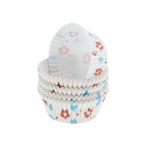 Unique Bargains Floral Print Disposable Baking Cups Greaseproof Paper Multicolor 1.97"x1.18" 100 Pcs - 1 of 4